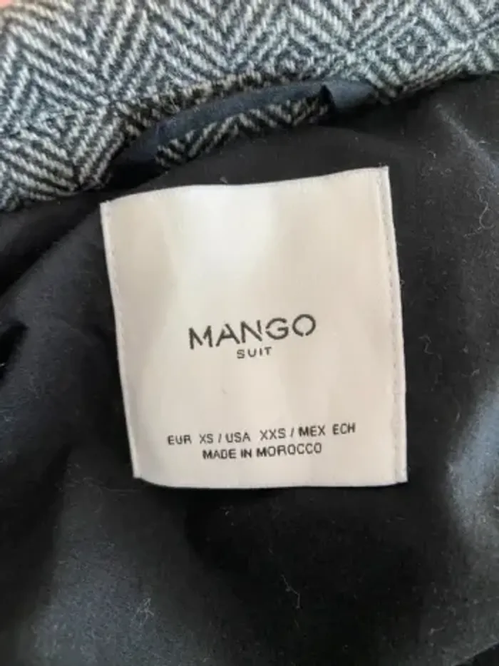 Manteau long Mango gris et noir - photo numéro 3