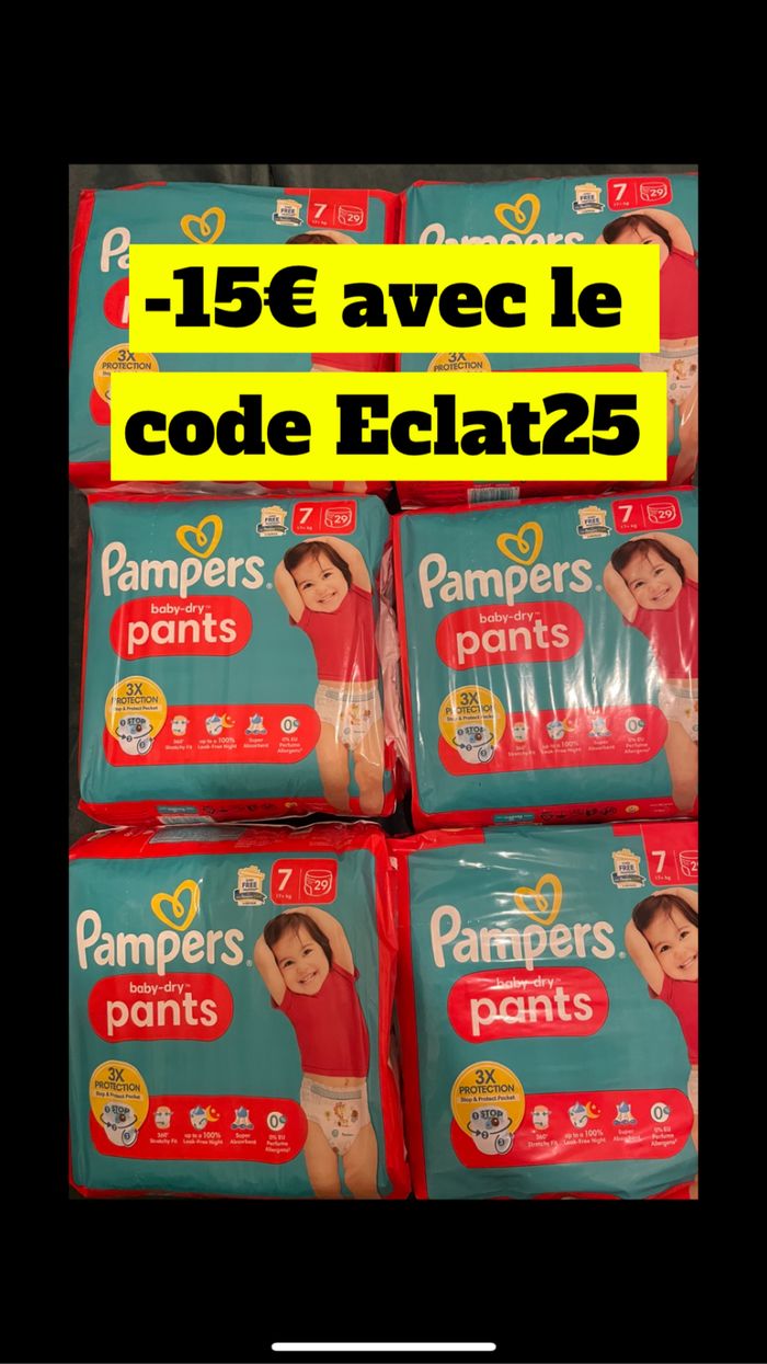 Six paquets de couches culottes taille 7