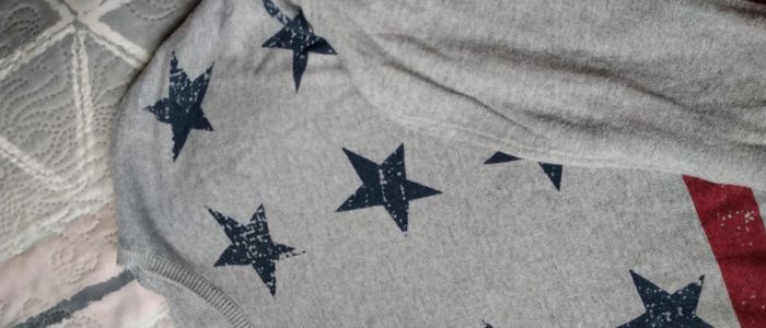 Pull fin motif drapeau américain gris fille 12 ans bilook - photo numéro 8