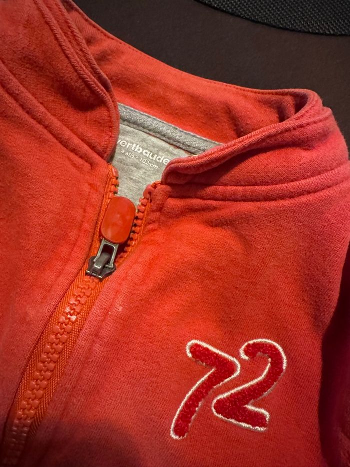 Gilet zippé rouge Verbaudet 4 ans - photo numéro 4