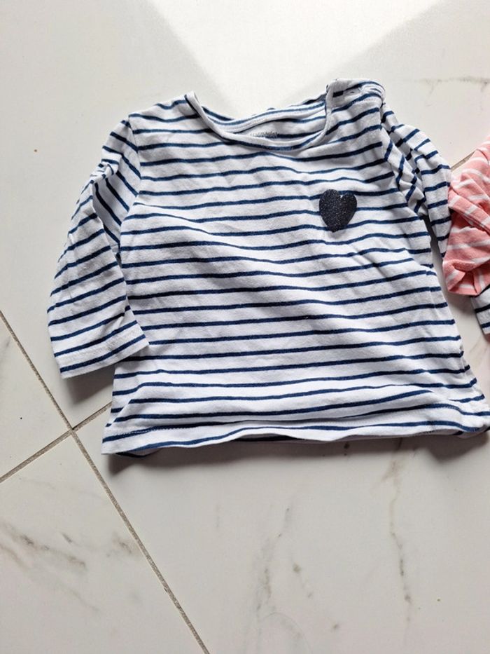 Lot 2 Tee-shirt ML 3 mois vertbaudet - photo numéro 2