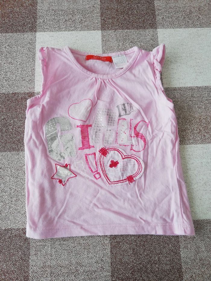 Tee shirt manches courtes rose okaou 24 mois