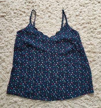 Débardeur à motifs bleu marine et vert blanc fushia Kiabi Taille 36 38