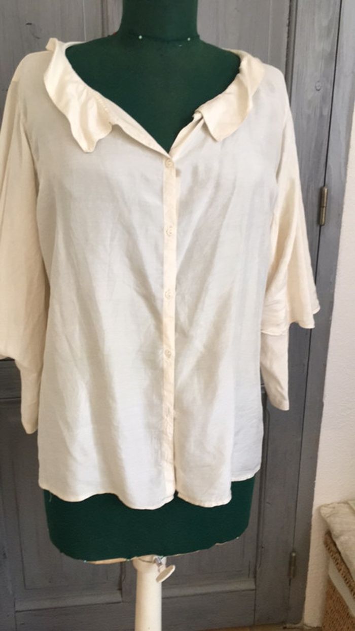 Blouse crème soie - photo numéro 2