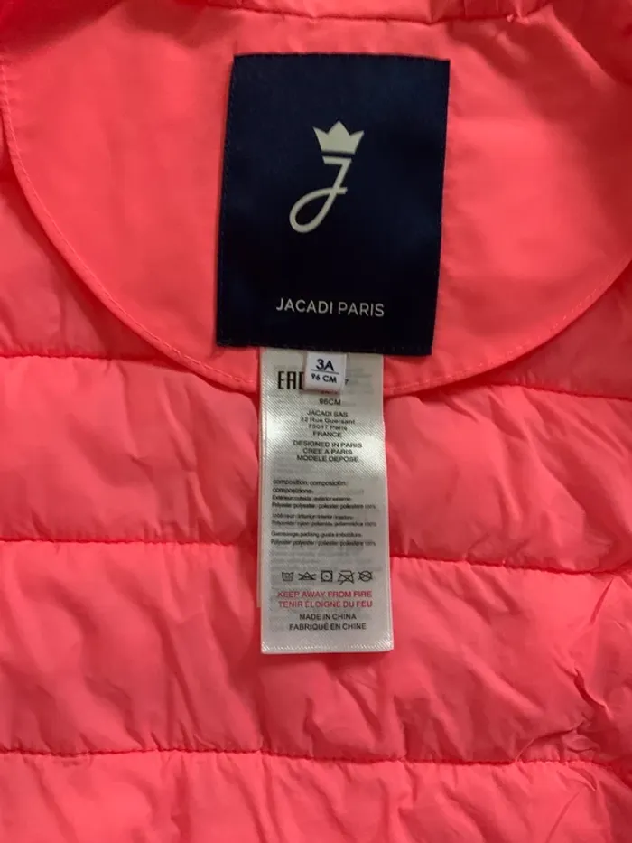 Veste rose jacadi avec gilet amovible 3 ans - photo numéro 6