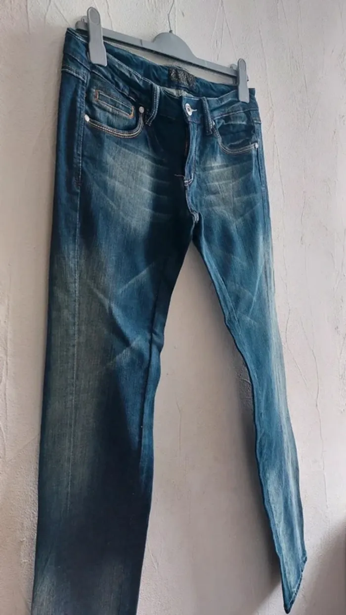Jean bleu effet vieilli, taille L. - photo numéro 3