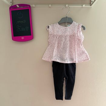 Ensemble manches courtes et legging noir fille - T3mois - Tex