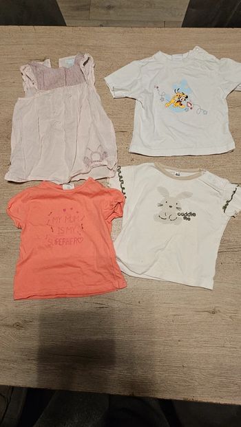 Lot de 4 t shirt manches courtes  Kiabi, Obaïbi, fille, 12 mois