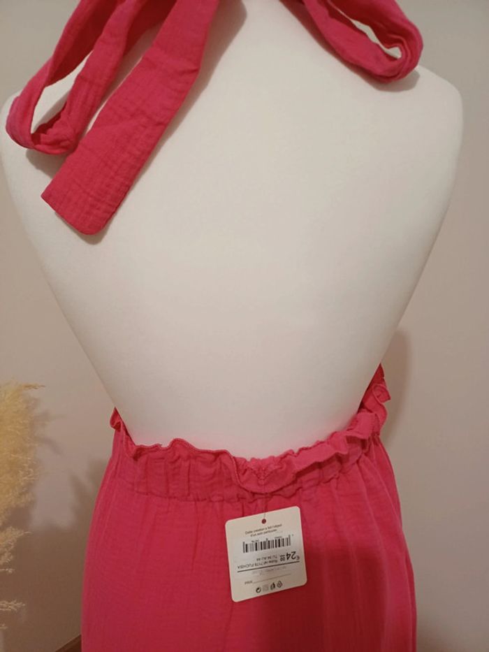 Robe rose longue en gaze de coton neuve Estee Brown taille M/L 38/40 - photo numéro 8