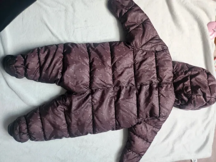 Mignonne combipilote / manteau matière doudoune doublée polaire marron avec renard Dpam bébé 6 mois - photo numéro 6