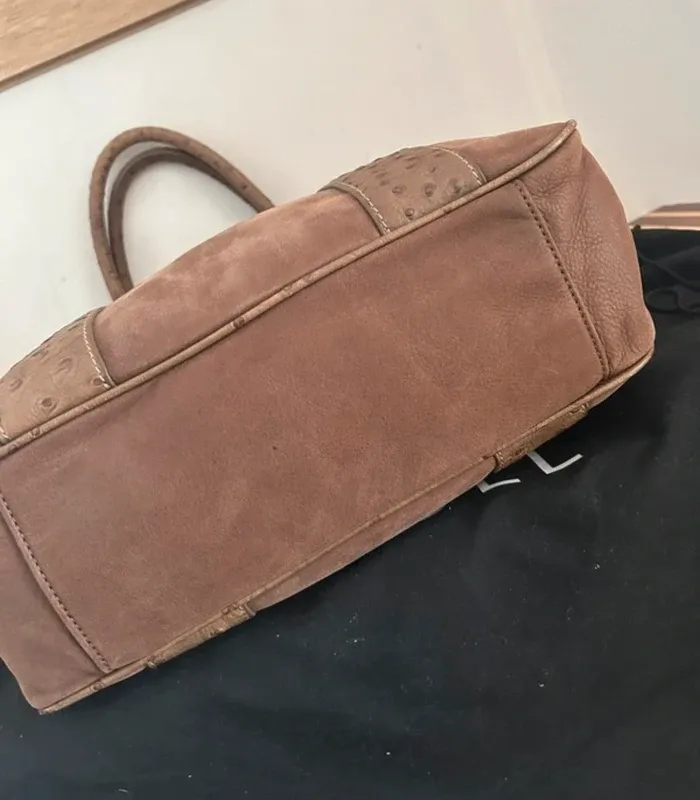 Caroll sac à main, cabas en cuir beige, Camel taupe - photo numéro 5