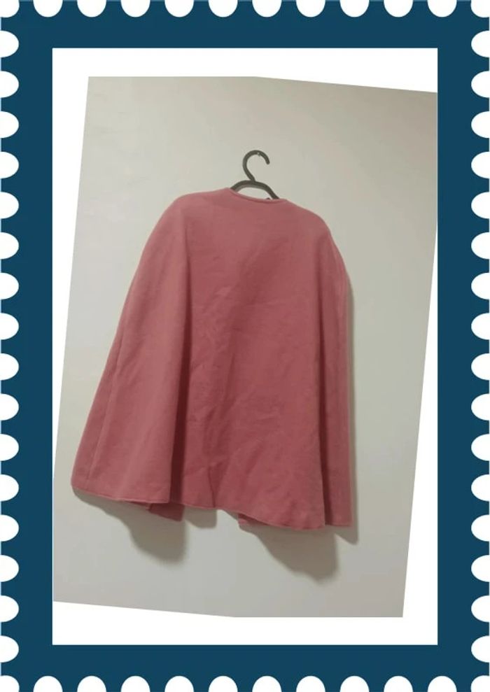 Manteau style cape rose poudré taille unique - photo numéro 3