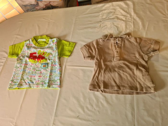 Lot 2 t shirts manches courtes polo été 9M
