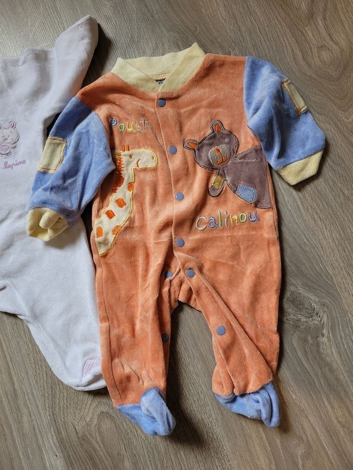 Lot 2 Dors-bien velours 1 mois 54 cm - photo numéro 2