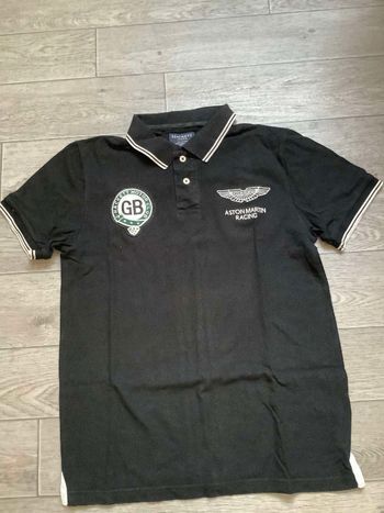 Polo Hackett aston Martin Racing noir et blanc S