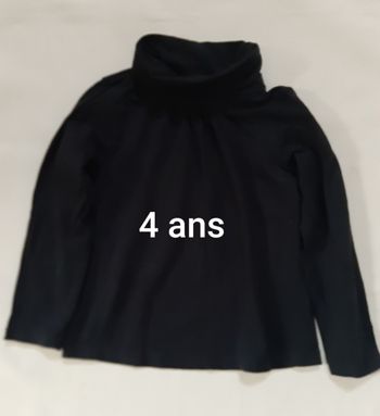 Sous-pull noir col roulé fille - Tape à l'Œil - 4 ans
