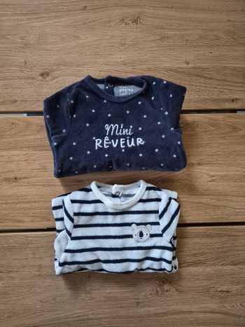 Lot pyjamas 3 mois 59 cm