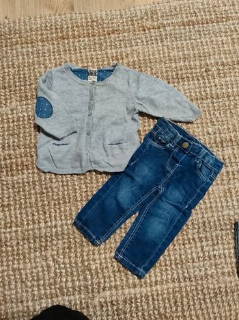 Lot jean et gilet 3mois fille Tape à l'oeil