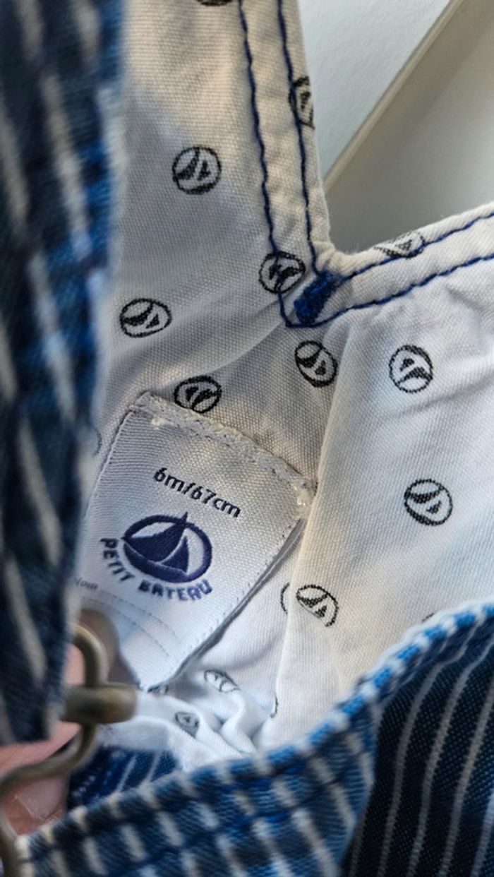 Salopette short Petit bateau rayé - photo numéro 3