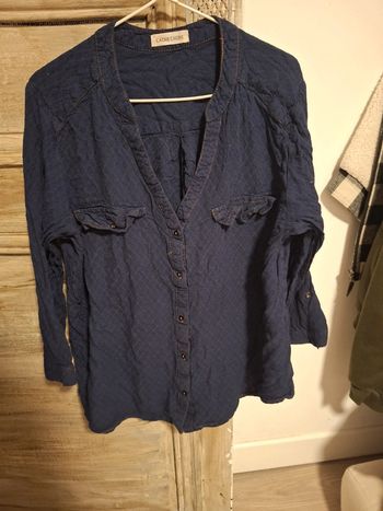 Magnifique chemise femme cache cache taille 38 bleu marine