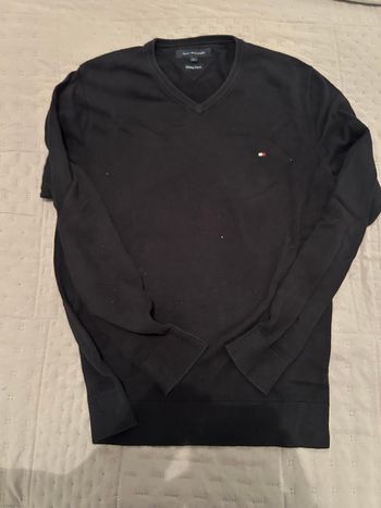  Pull Tommy Hilfiger bleu marine – Taille M – Très bon état – Premium Cotton