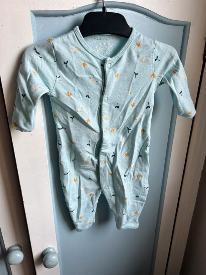 Pyjama sans pieds une pièce, bleu ciel, 1 mois