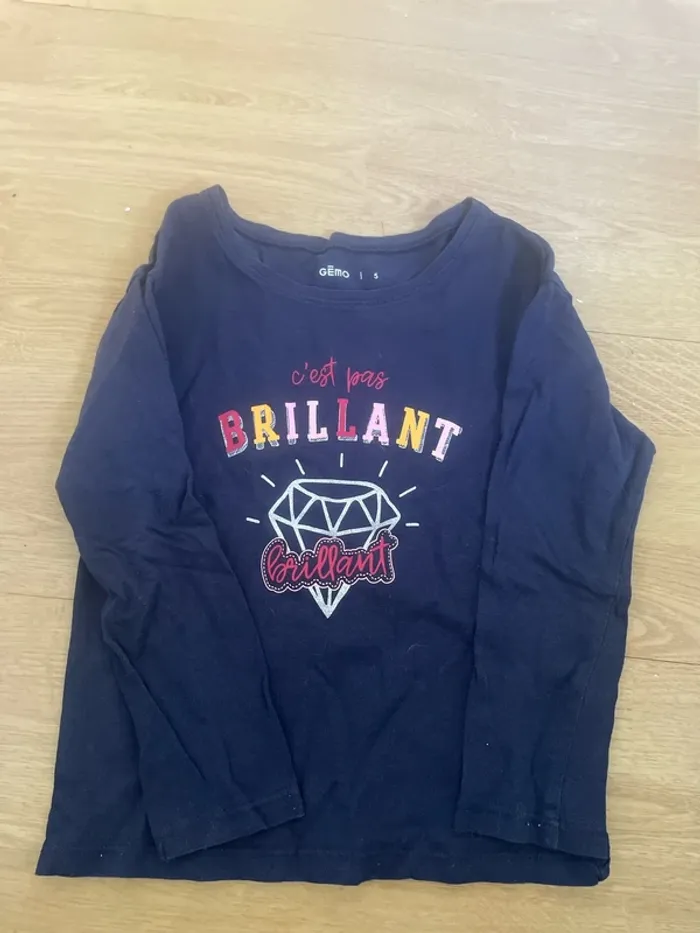 Tes shirt manches longues fille 5 ans gemo