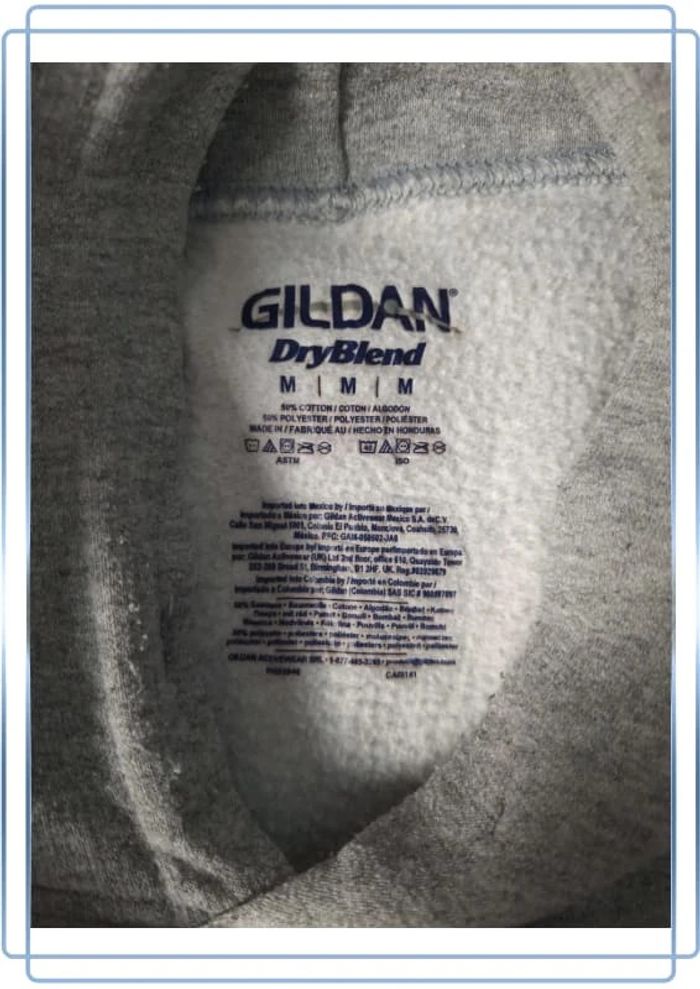 Sweat à capuche  / hoodie gildan - taille M - homme gris sérigraphie (325) - photo numéro 6
