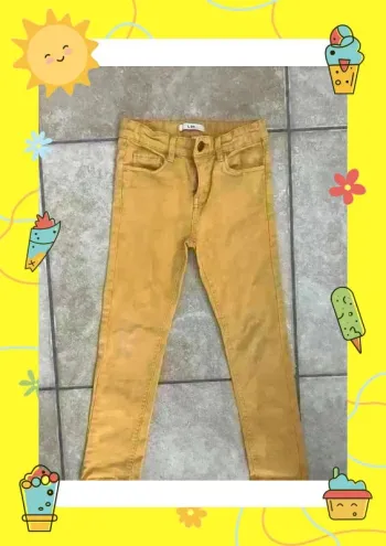 Jeans slim moutarde LH 7 ans