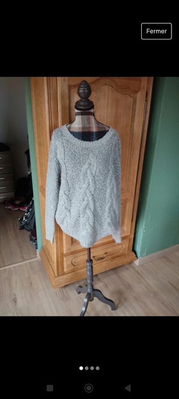 Joli pull torsades style irlandais Pimkie taille l gris
