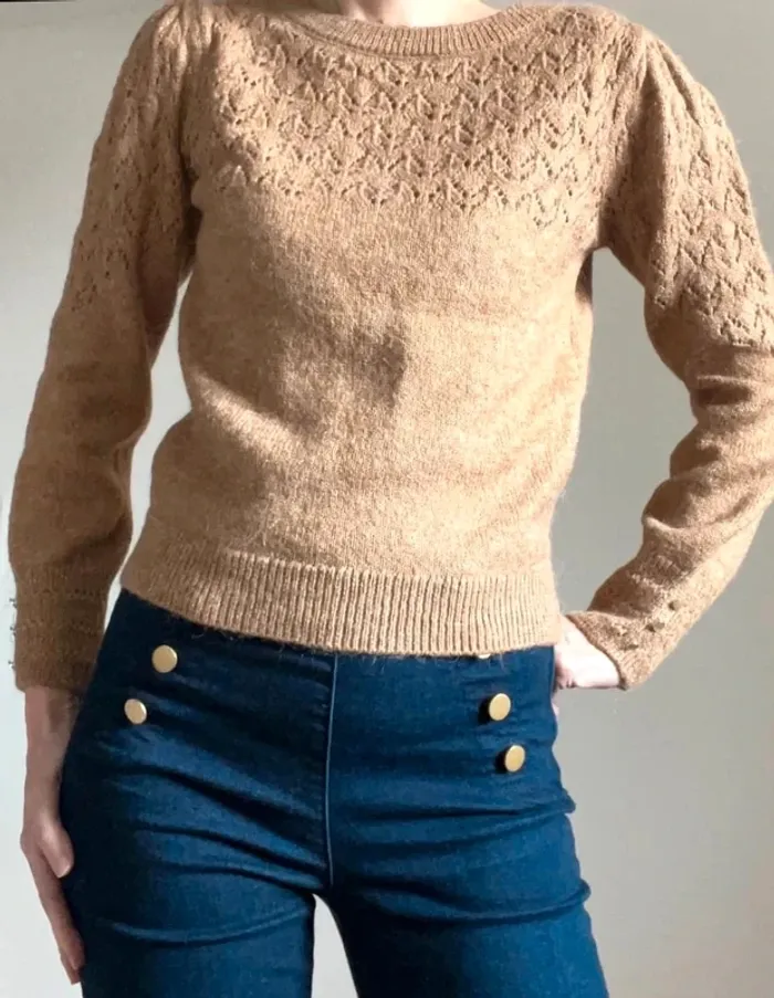 Pull ajouré avec alpaga t36 - photo numéro 3