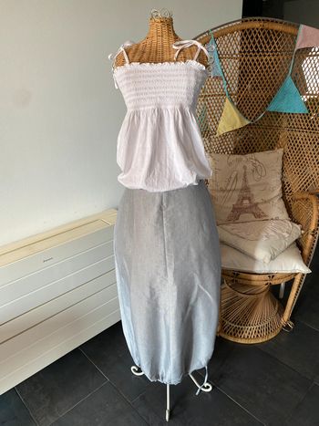 Jupe longue La City gris bleu clair taille 36