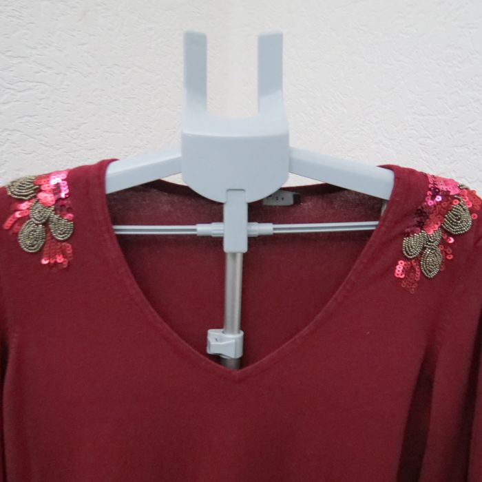 ✨ Pull rouge LolaLiza – Élégant & Féminin, détails perles et sequins ✨ - photo numéro 4