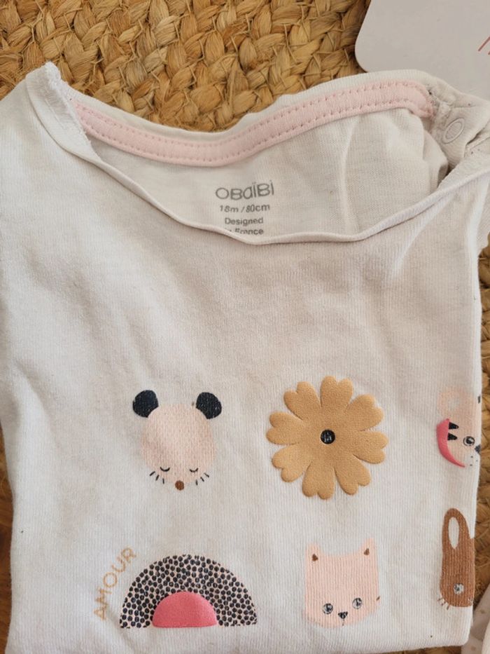🌺Lot de 2 Tee-shirts manches longues 18 mois fille - photo numéro 2