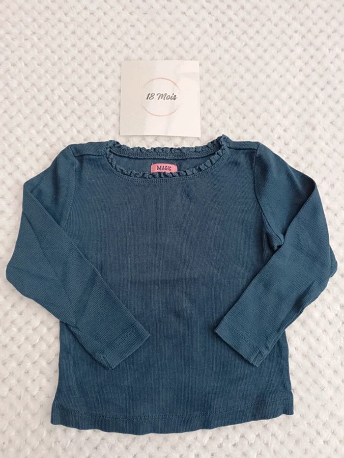 T-shirt Manches Longues Bleu Marine – Magic 18 Mois