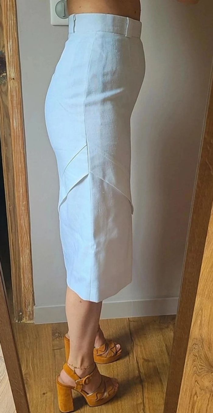Jupe longue vintage blanche taille haute - photo numéro 2