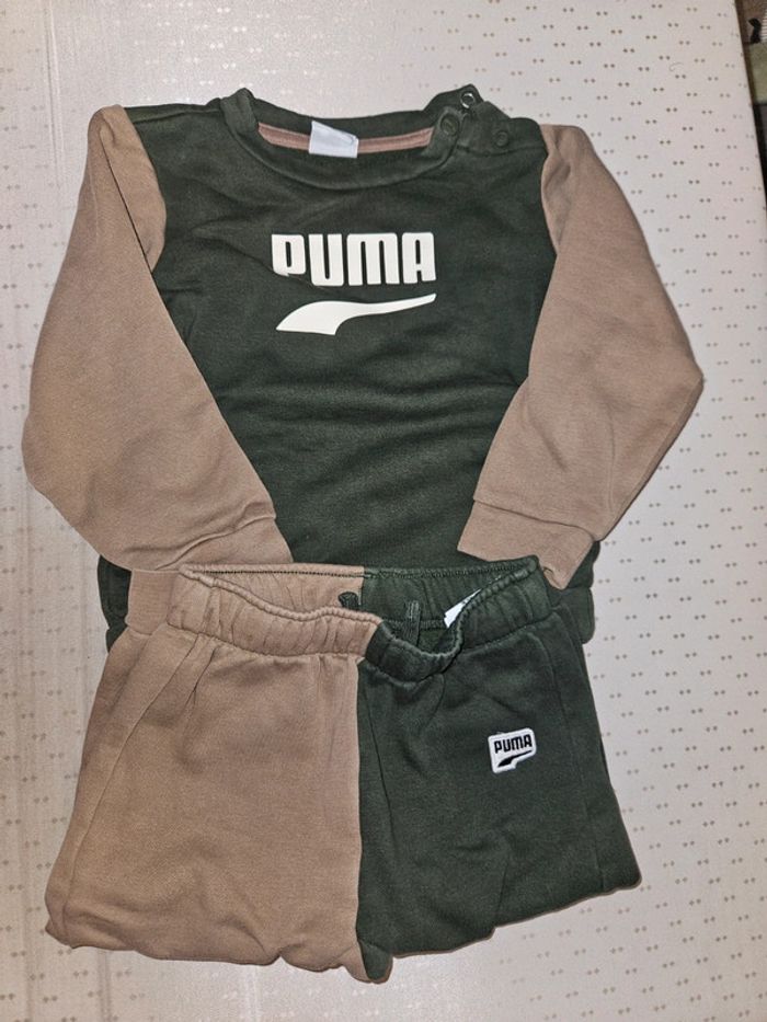 Ensemble puma marron et vert