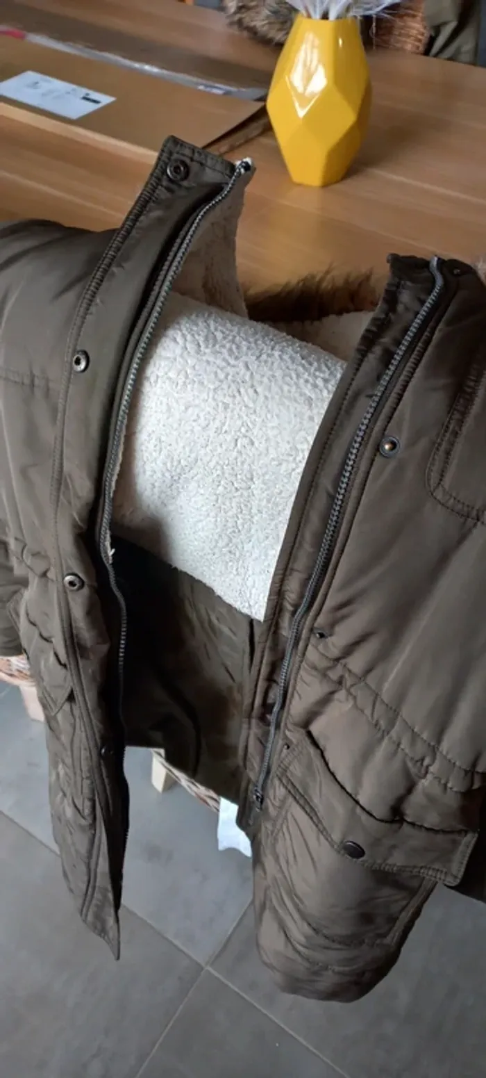 Manteau parka TBE taille XS vert kaki - photo numéro 7