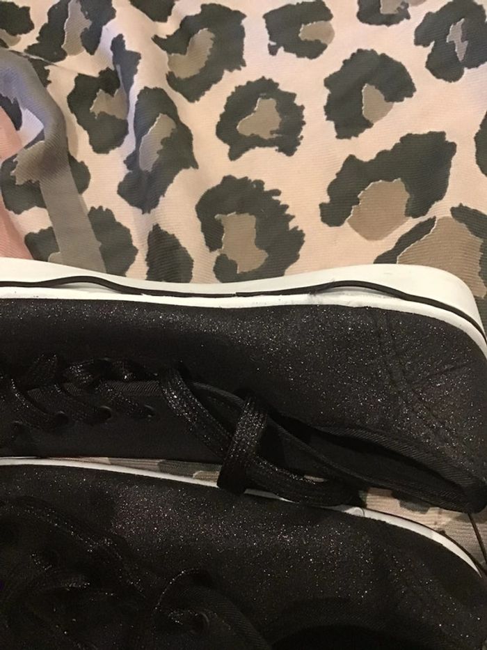 Basket basse noir pailleté et blanche taille 38 - photo numéro 6