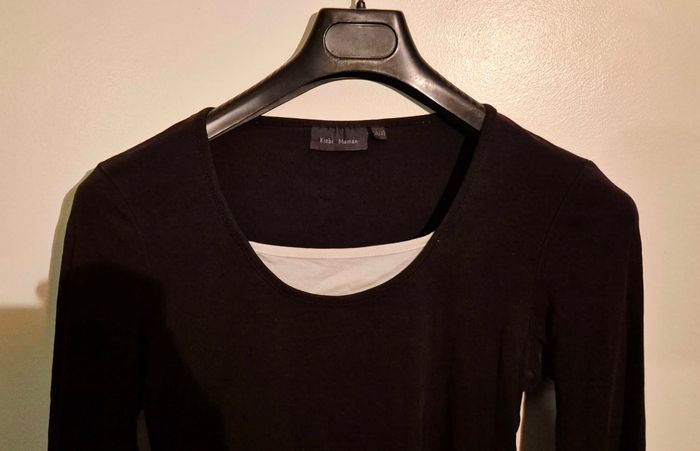 Top de maternité noir et blanc - Kiabi maman - Taille 38/40 - photo numéro 2