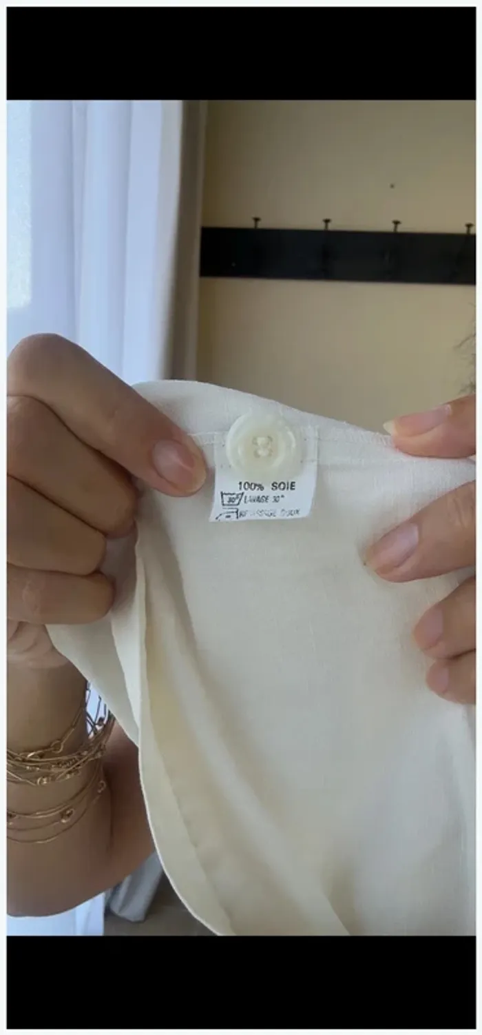 Short taille haute en soie blanc parfait état - photo numéro 4