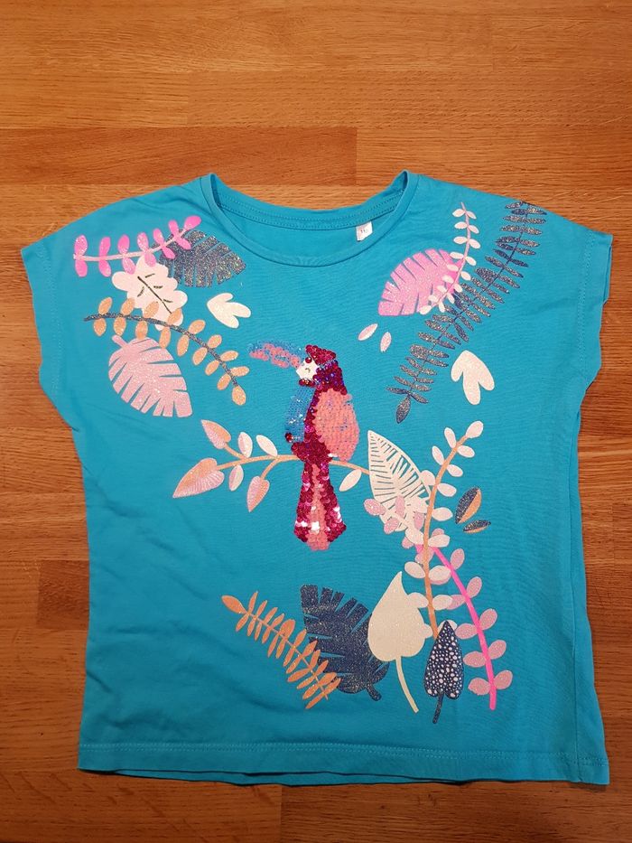 T-shirt turquoise fille 5 ans 110 cm