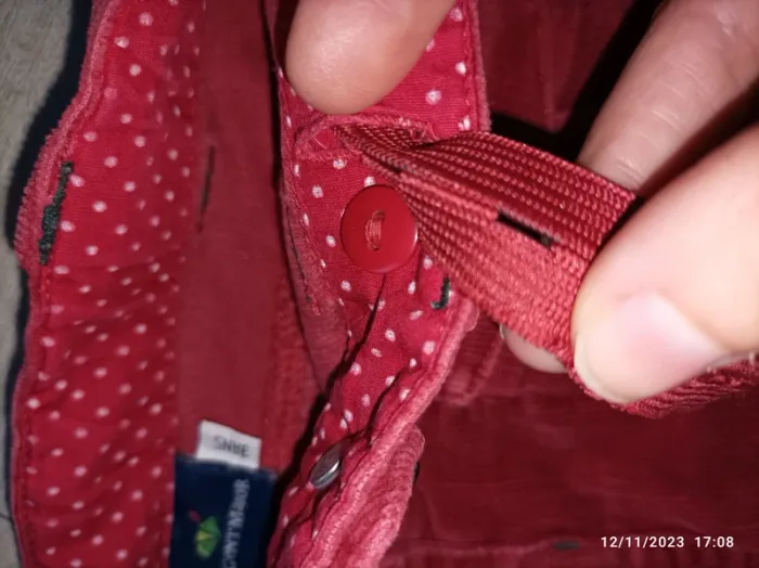 Pantalon velours rouge fille 3 ans - photo numéro 4