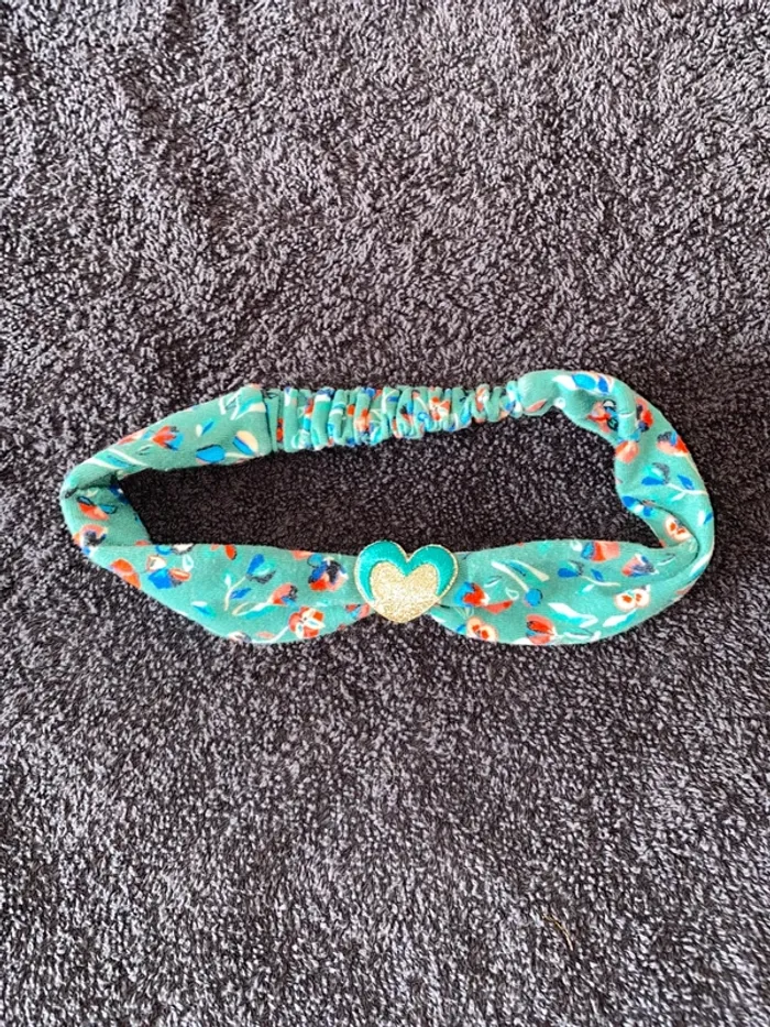 Bandeau vert / or avec motifs