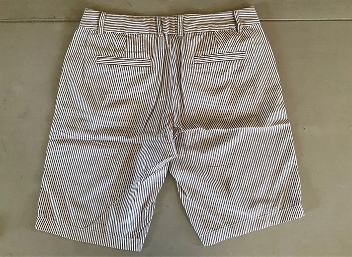 Short Bermuda J.Crew blanc et bleu marine à rayures taille 2 - photo numéro 8