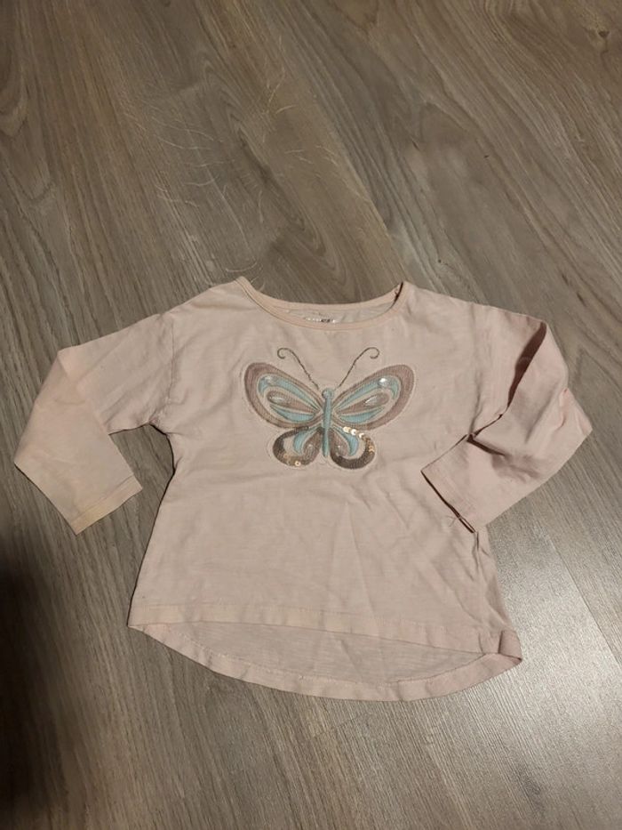 Haut rose poudrée papillon fille papillons 2 ans orchestra