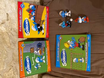 3 livres Schtroumpfs + 3 figurines