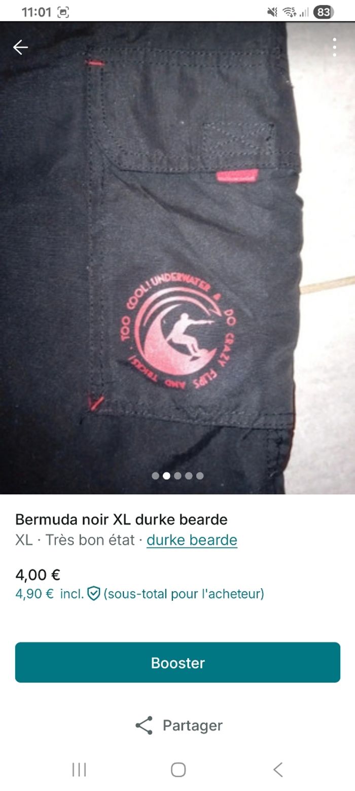 Bermuda noir XL - photo numéro 2