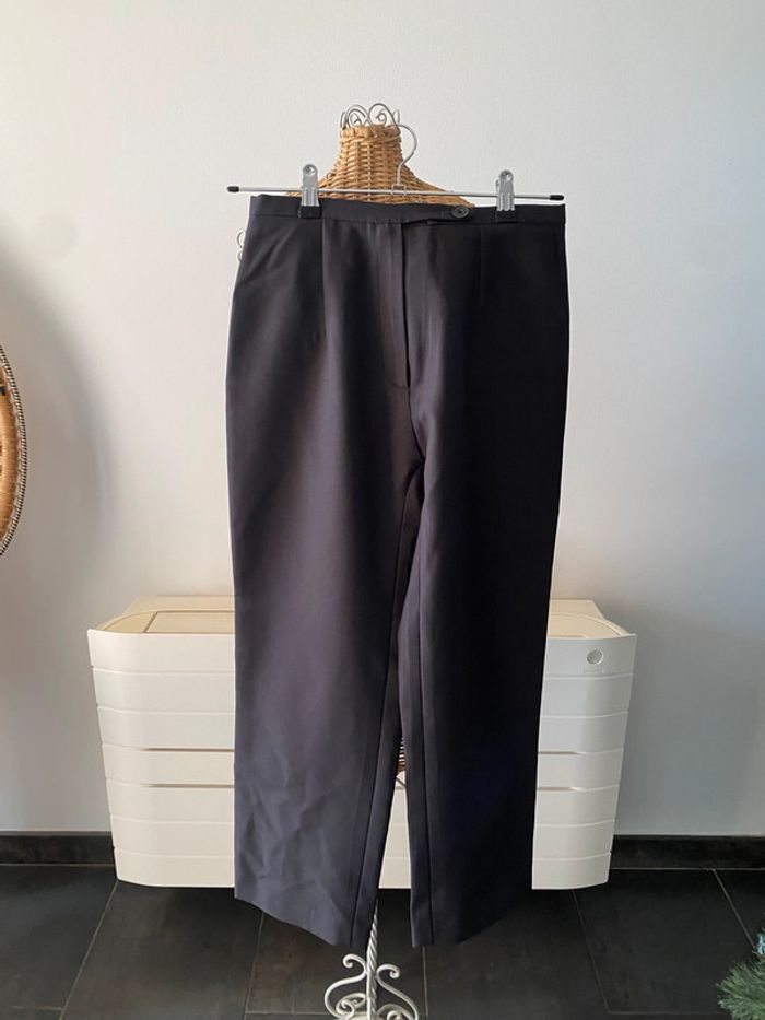 Tailleur La City blazer et pantalon marron taille 38 - photo numéro 5