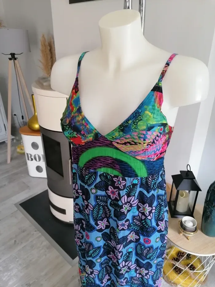 Robe d'été colorée à bretelles L - photo numéro 2